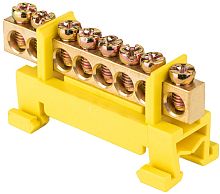 Шина неизолированная тип "Стойка" EKF PROxima PE "земля" ШНИ-6х9-8-С-Ж 8 групп желтый картинка 